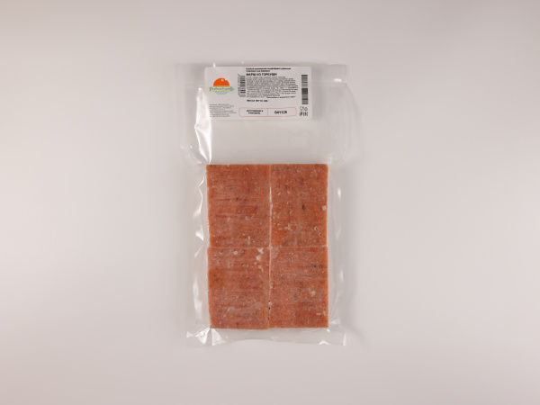 Рыбные кулинарные полуфабрикаты рубленные фарш рыбный из горбуши мороженый в/у