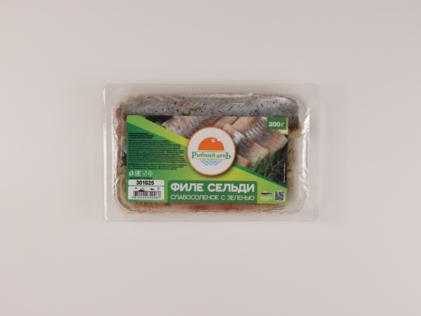 Сельдь филе "С зеленью" 200г с/с