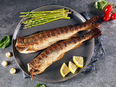 Навага на гриле